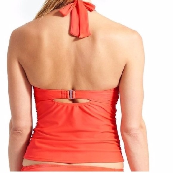 Athleta Tara Halter Tankini Swim Suit Top Coral - Picture 2 of 7